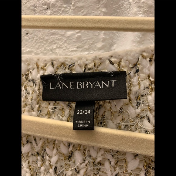 25% off listed price . Gold/whiteknitted sweater. Lane Bryant sweater Plus size - Picture 2 of 7